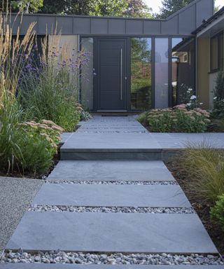 simple geometric path in a contemporary garden