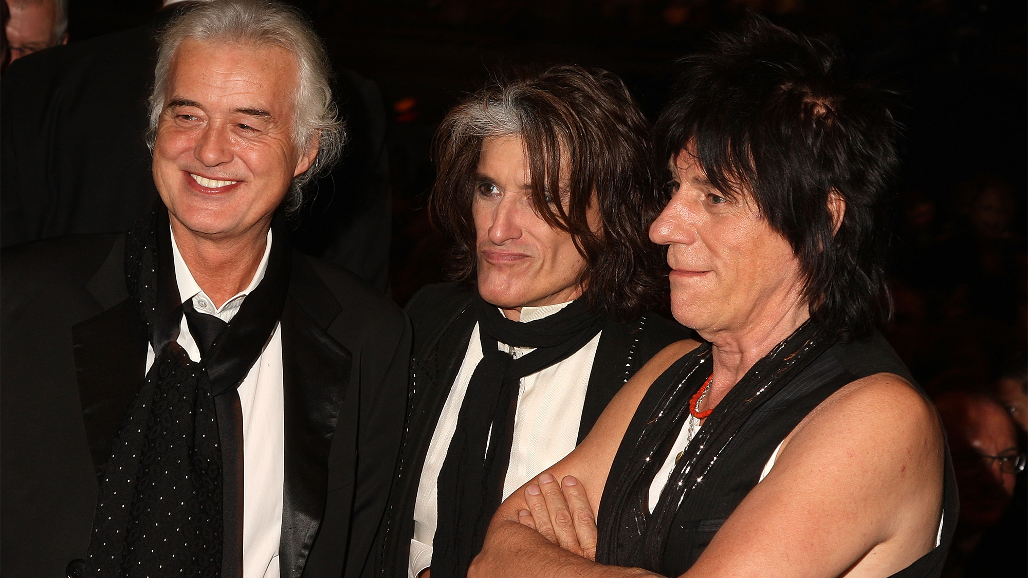 Jimmy Page, Joe Perry and Jeff Beck attend the 24th Annual Rock and Roll Hall of Fame Induction Ceremony at Public Hall on April 4, 2009 in Cleveland, Ohio.