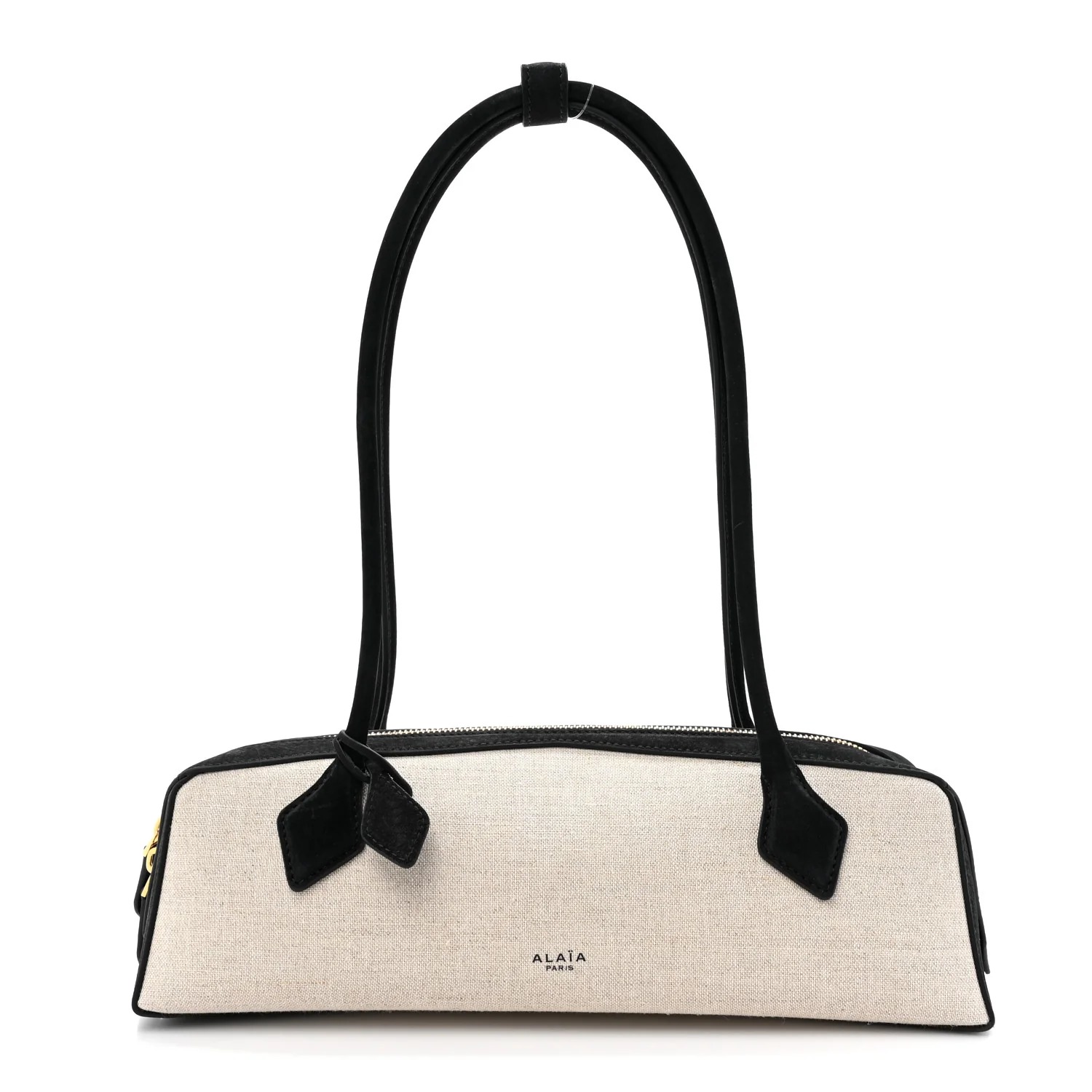 Alaia, Canvas Nubuck Medium Le Teckel Bag Black