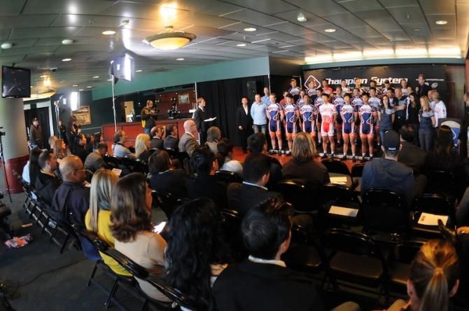 The American Express Stadium Club at the Home Depot Center was the site of the Champion System Pro Cycling Team Launch.