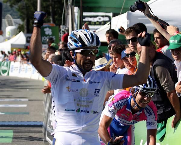 Portugal's Candido Barbosa (Palmeiras Resort / Tavira) celebrates his second stage win in the Tour of Portugal.