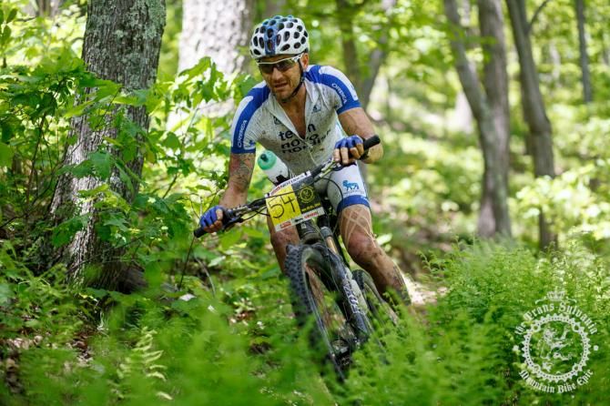 Mike Hebe hits the final enduro descent off of t he Tussey Ridge Trail