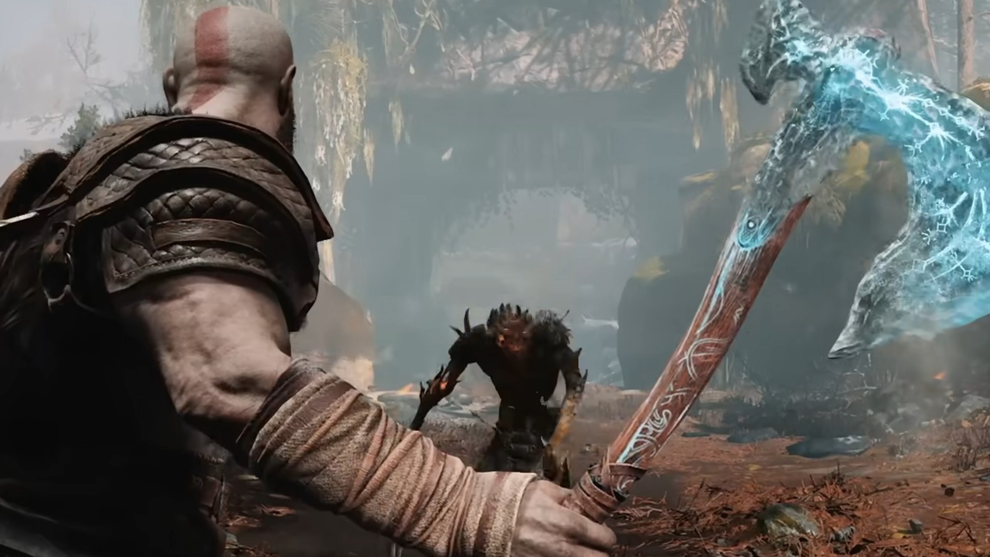 Kratos ready to strike in God of War (2018)
