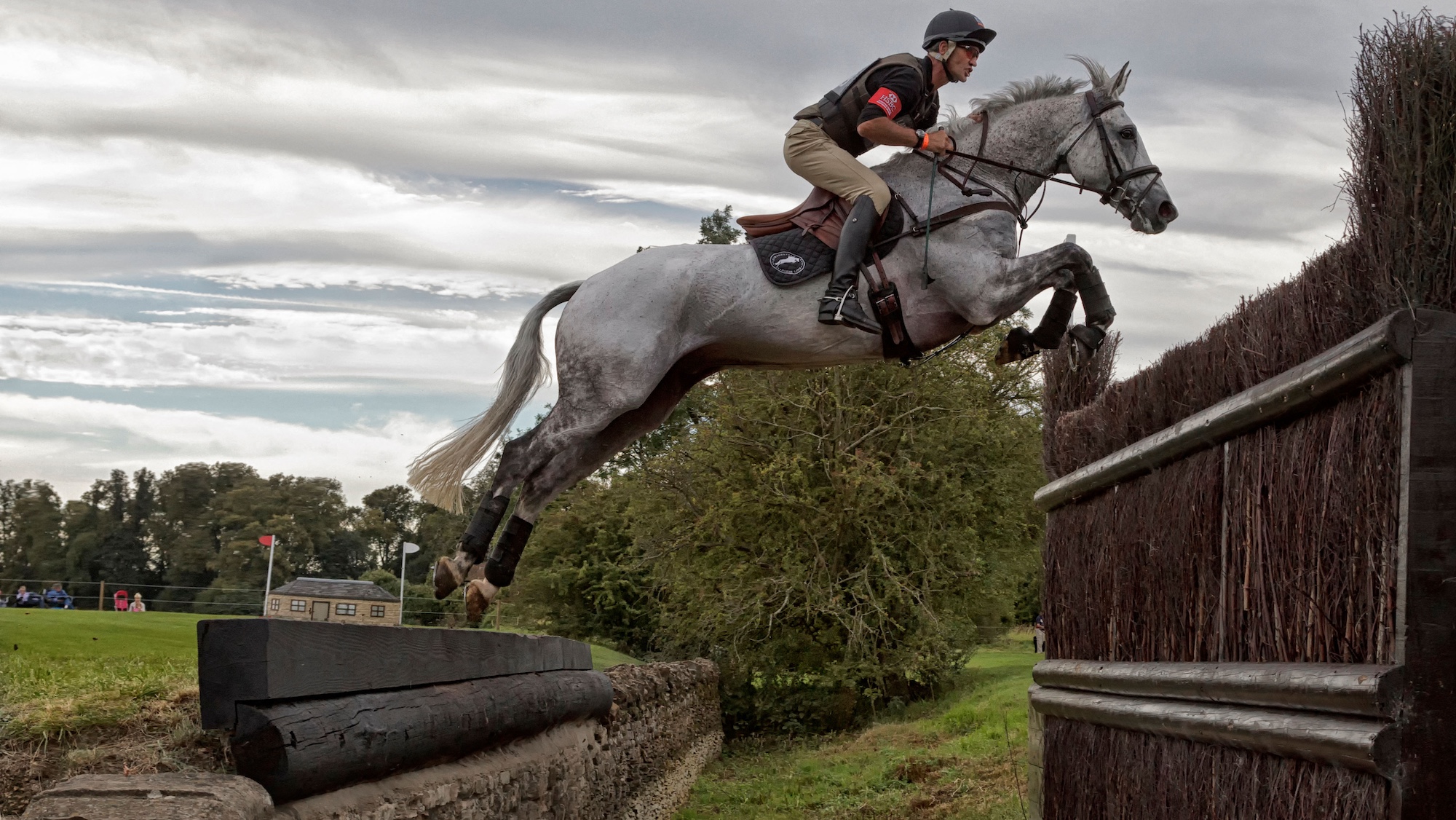 Andrew Nicholson and Avebury jumping the large open ditch the Cottesmore Leap at Burghley: How to solve your horse&rsquo;s fear of ditches