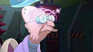 Professor Farnsworth having his mind swapped in Futurama episode 