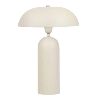 white metal table lamp