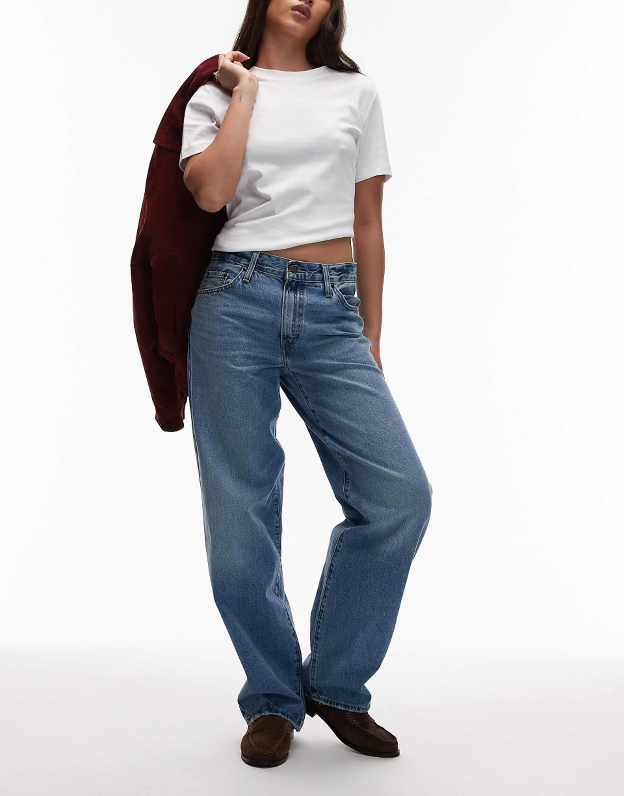 Levis Baggy Dad Jean in Mid Blue