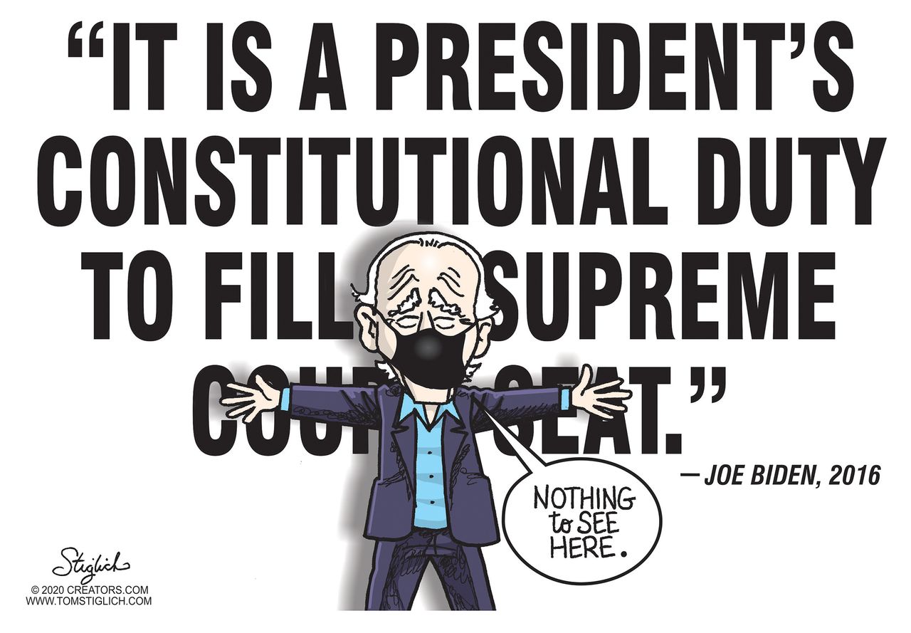 Political Cartoon U.S. Biden Ginsburg SCOTUS