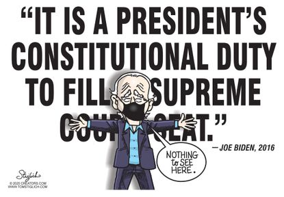 Political Cartoon U.S. Biden Ginsburg SCOTUS