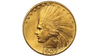 A gold coin from 1907