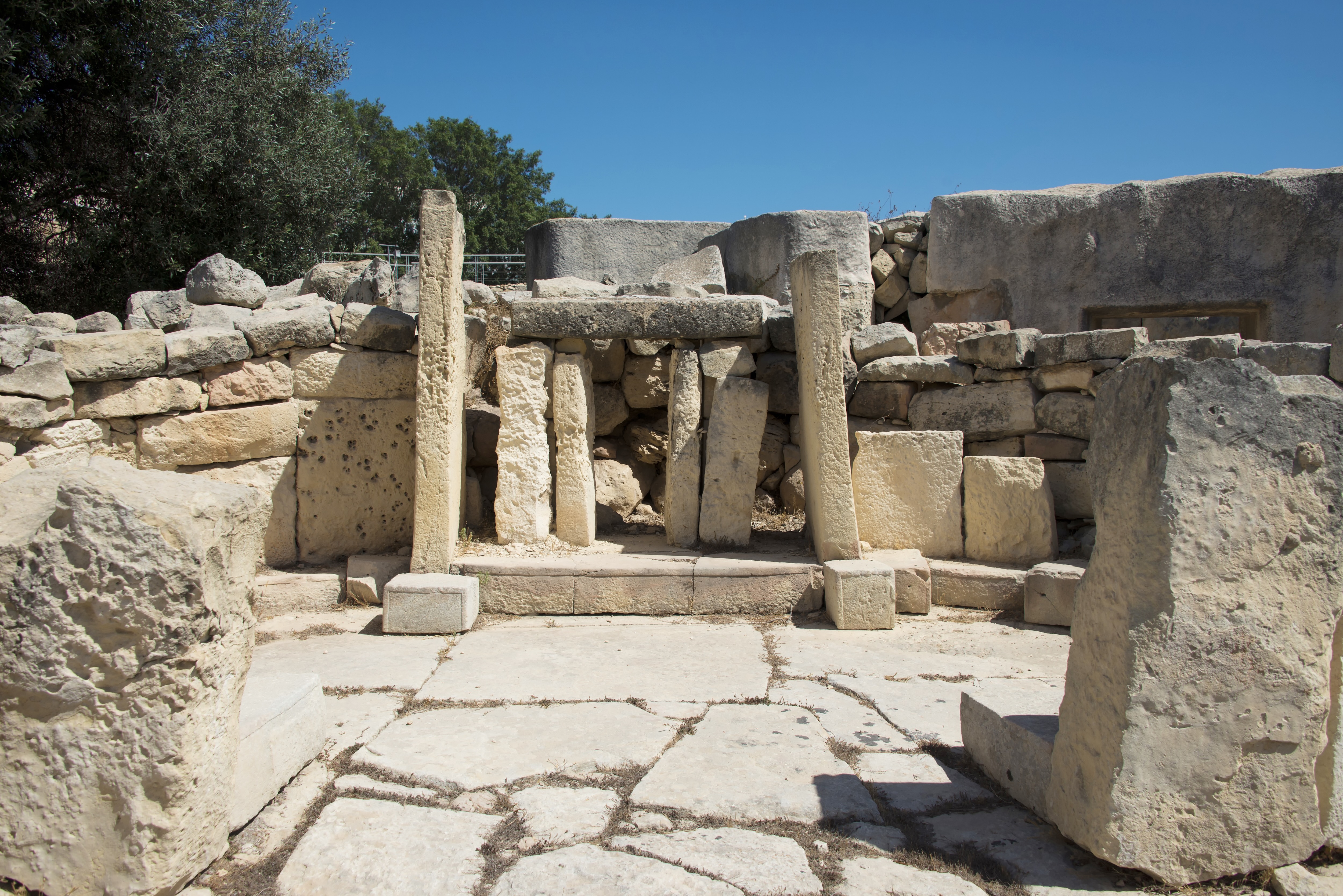 A megalithic temple at the Tarxien complex in Malta