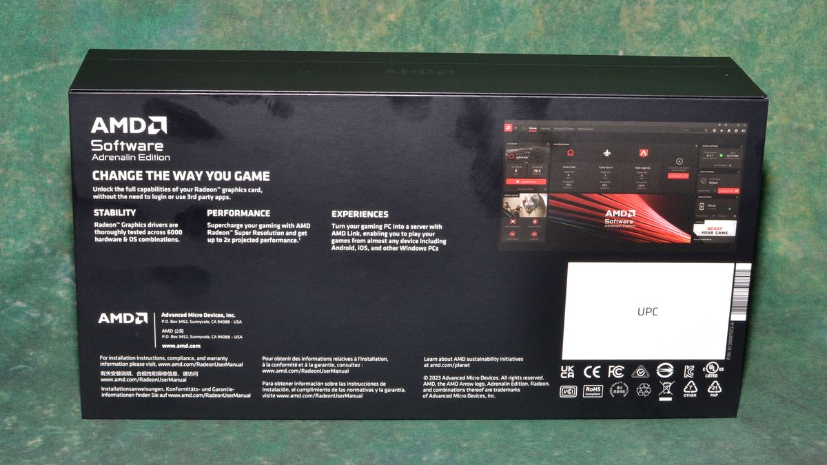 AMD Radeon RX 7800 XT reference card photos