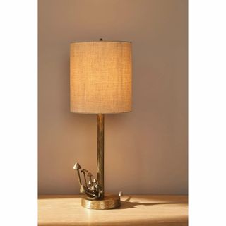 Wooden based mushroom lamp