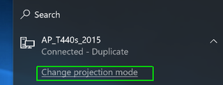Click Change projection mode