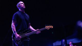 Eric Avery of Jane's Addiction performs at Red Hat Amphitheater on September 03, 2024 in Raleigh, North Carolina.