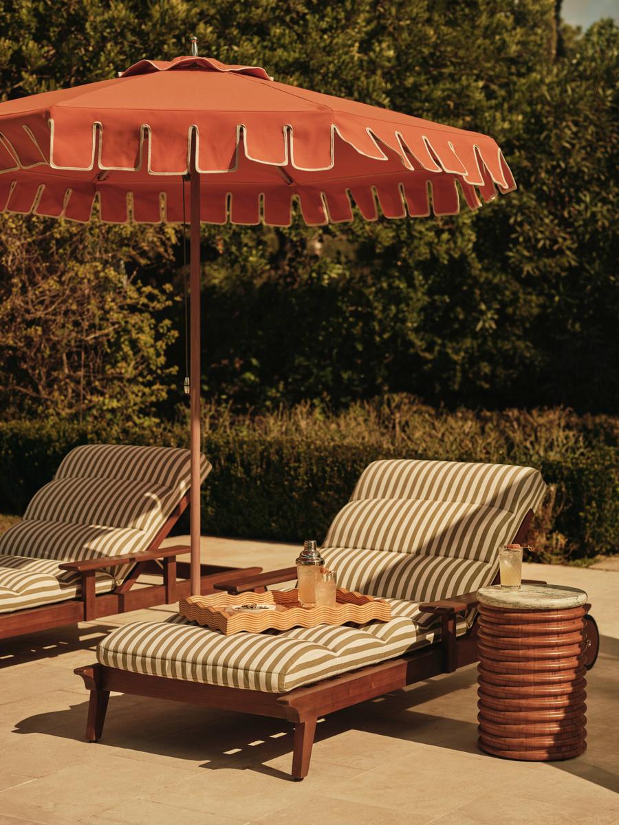 Ardingly Outdoor Chaise Lounger, Babington House Stripe