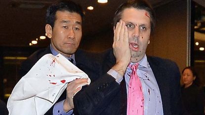 U.S. Ambassador to South Korea Mark Lippert after the attack