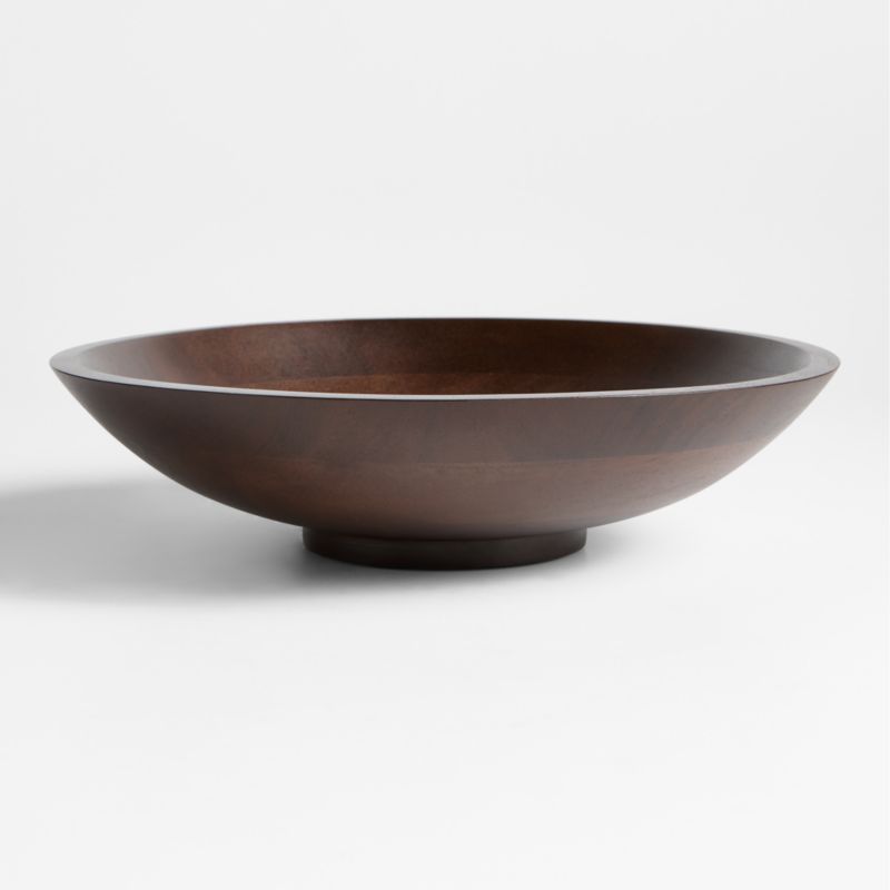Madeira 12" Walnut-Finished Acacia Wood Salad Serving Bowl