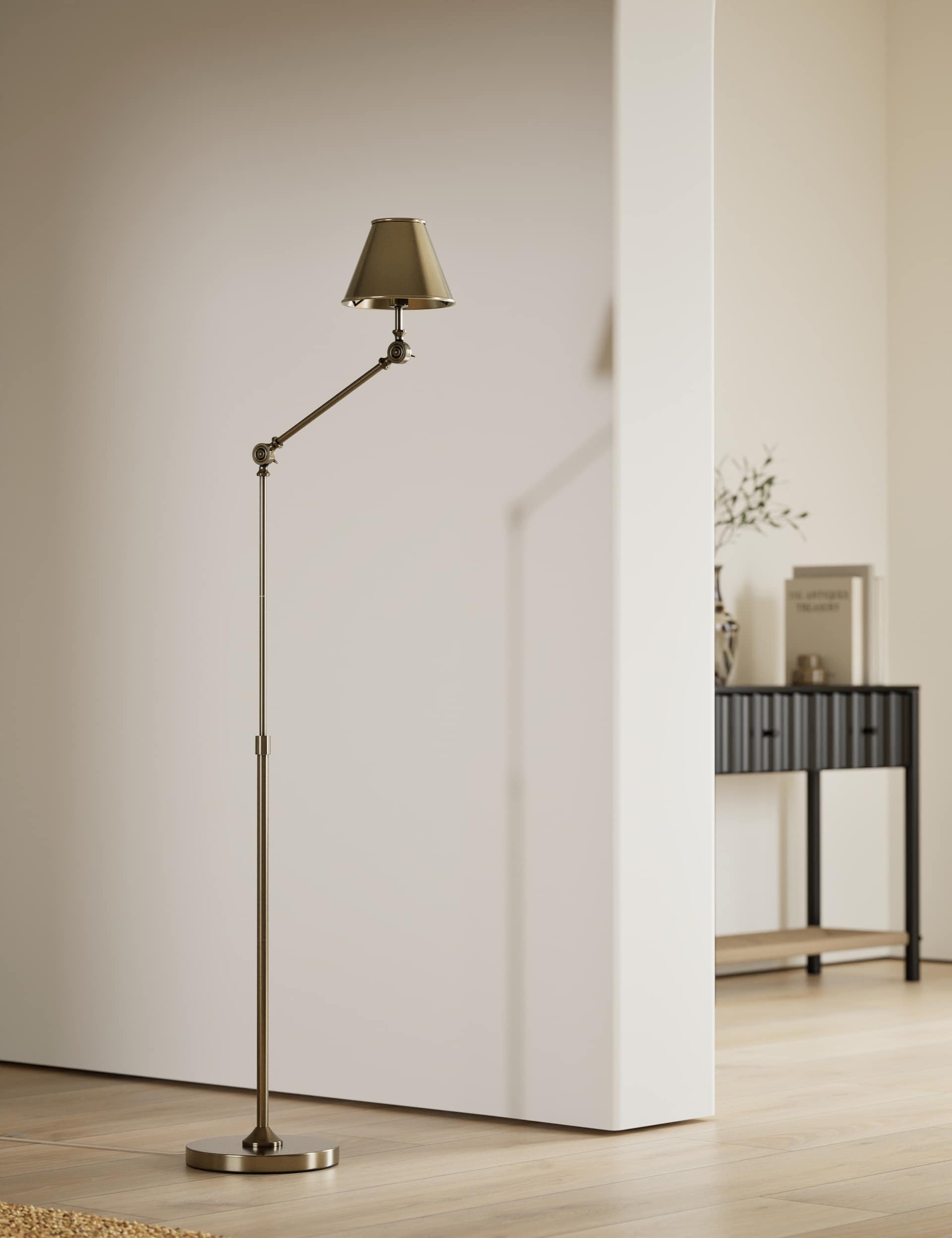 Brass Hat Adjustable Floor Lamp