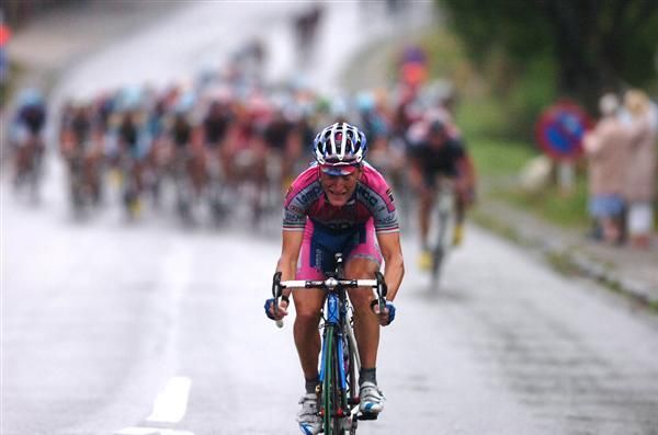 Enrico Gasparotto (Lampre-NGC) made a brave bid for glory, but was caught with 4km to go.