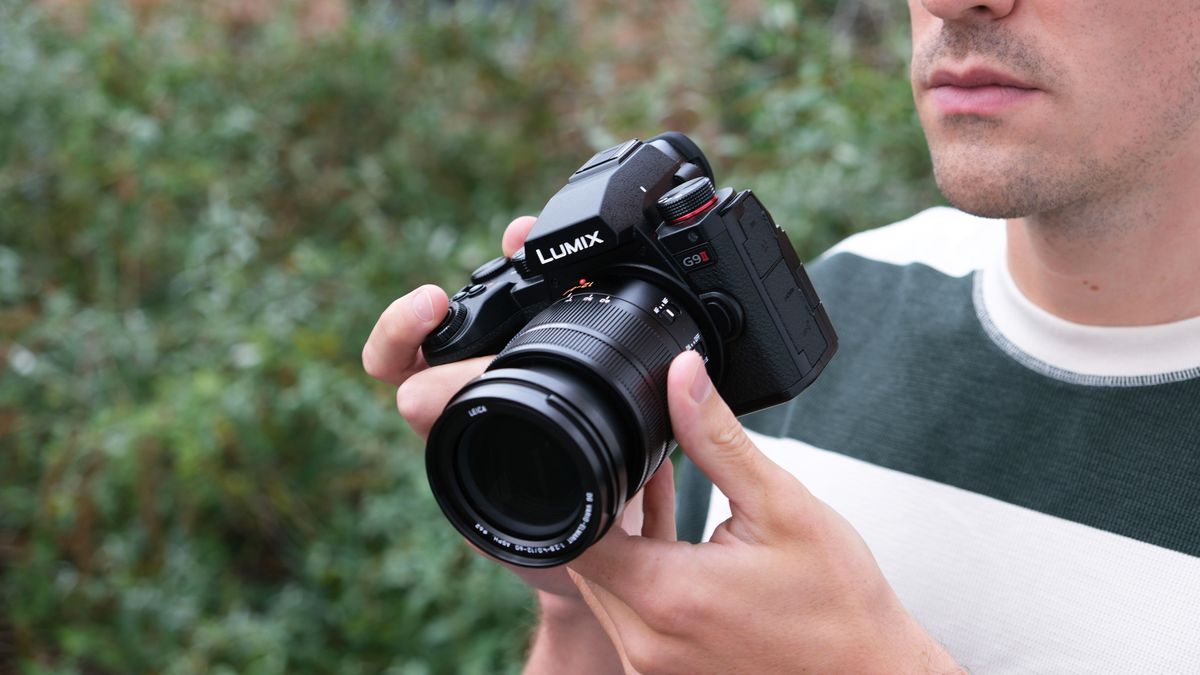 Panasonic Lumix G9 II camera in a hand