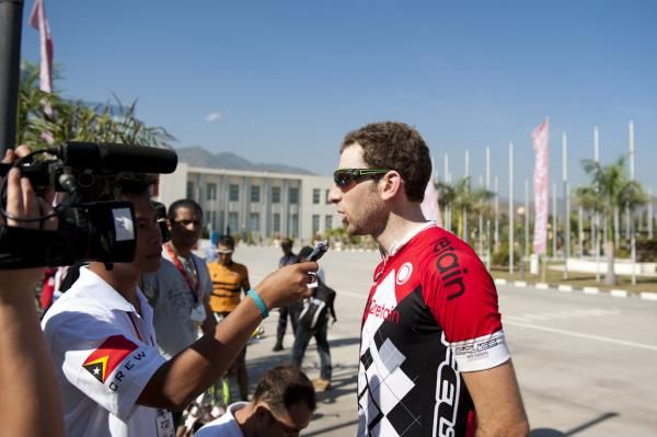 Overall winner Luke Fetch (Search 2 Retain) talks to the media