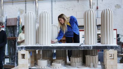 Artist in her studio