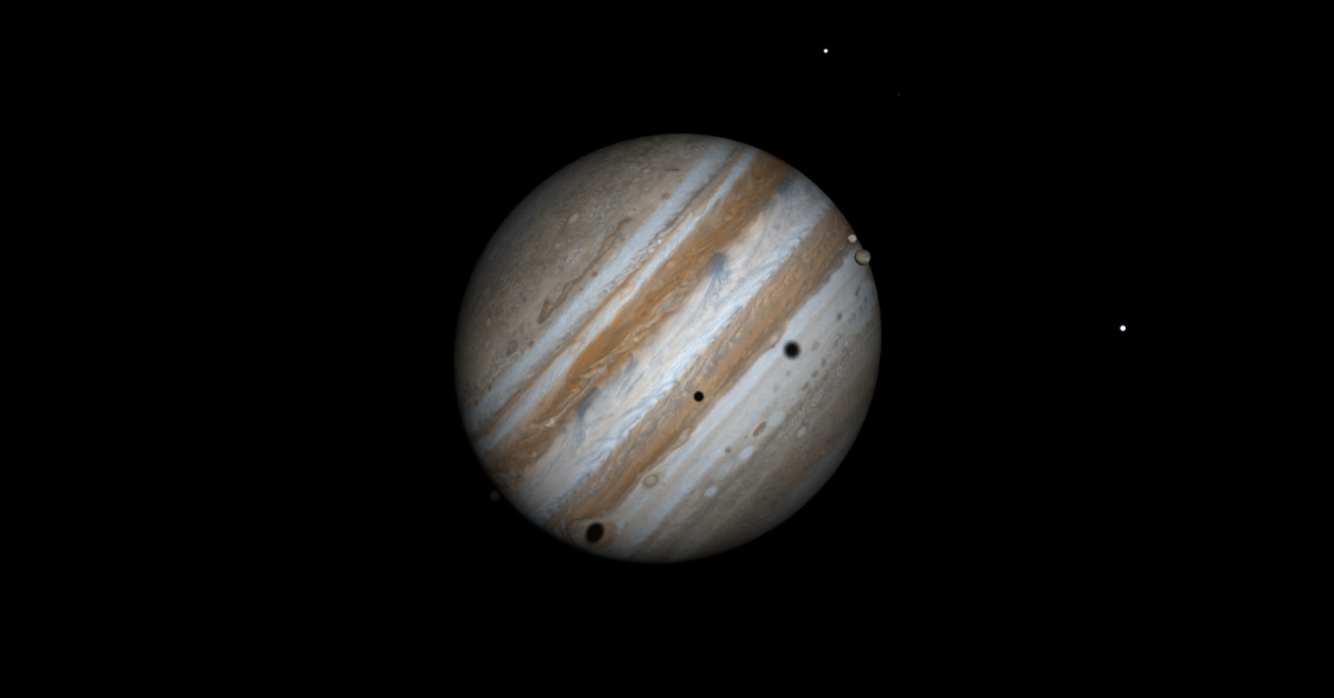 Jupiter&#039;s Moons Triple Shadow Transit of June 3, 2014