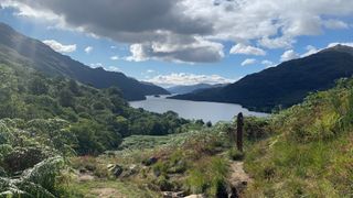 Loch Lomond comes into view just after Inverarnan