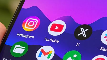 YouTube app logo on an Android phone