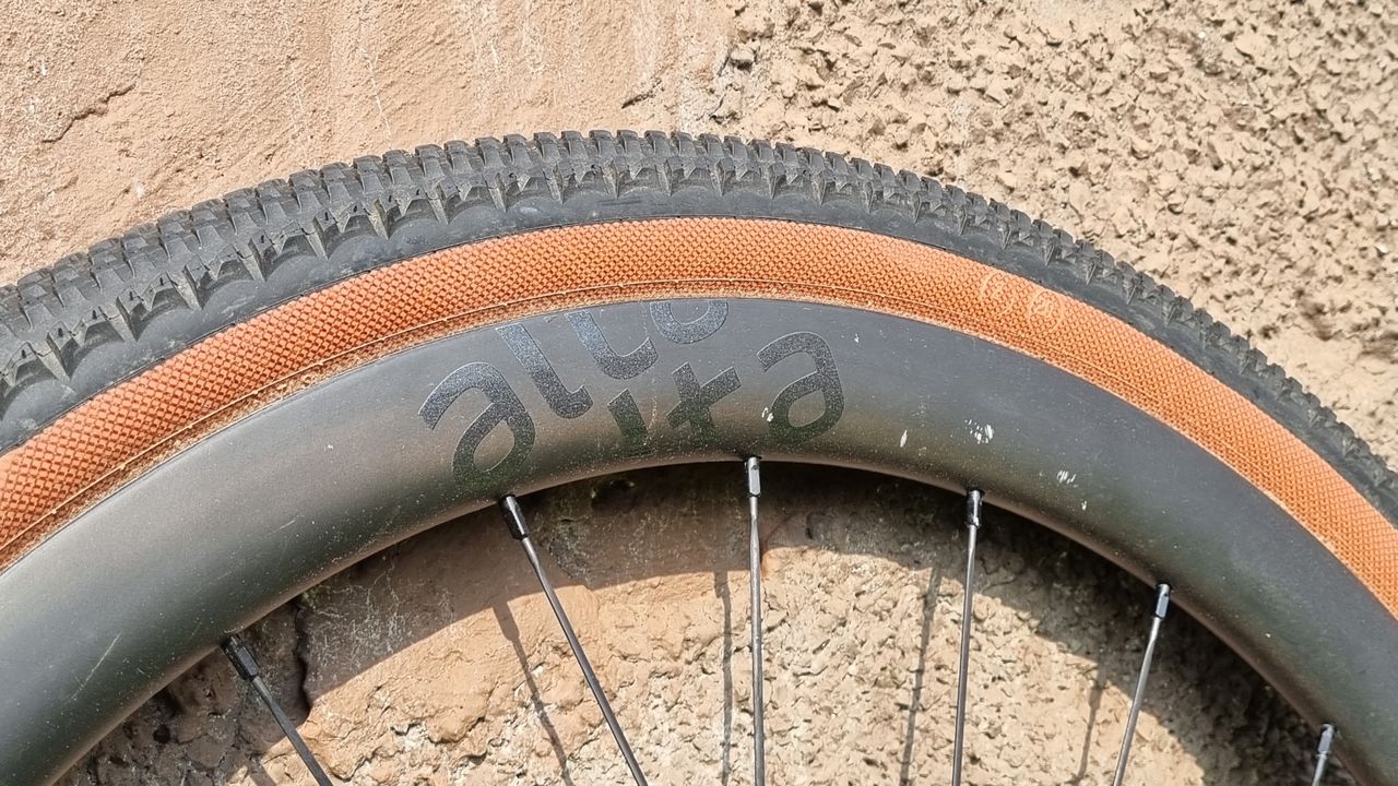 A close up of the black on black 'Alta' decal