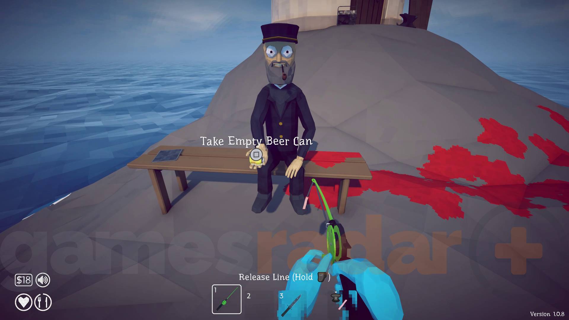 How to Fish walkthrough lighthouse keep handing empty beer can to player