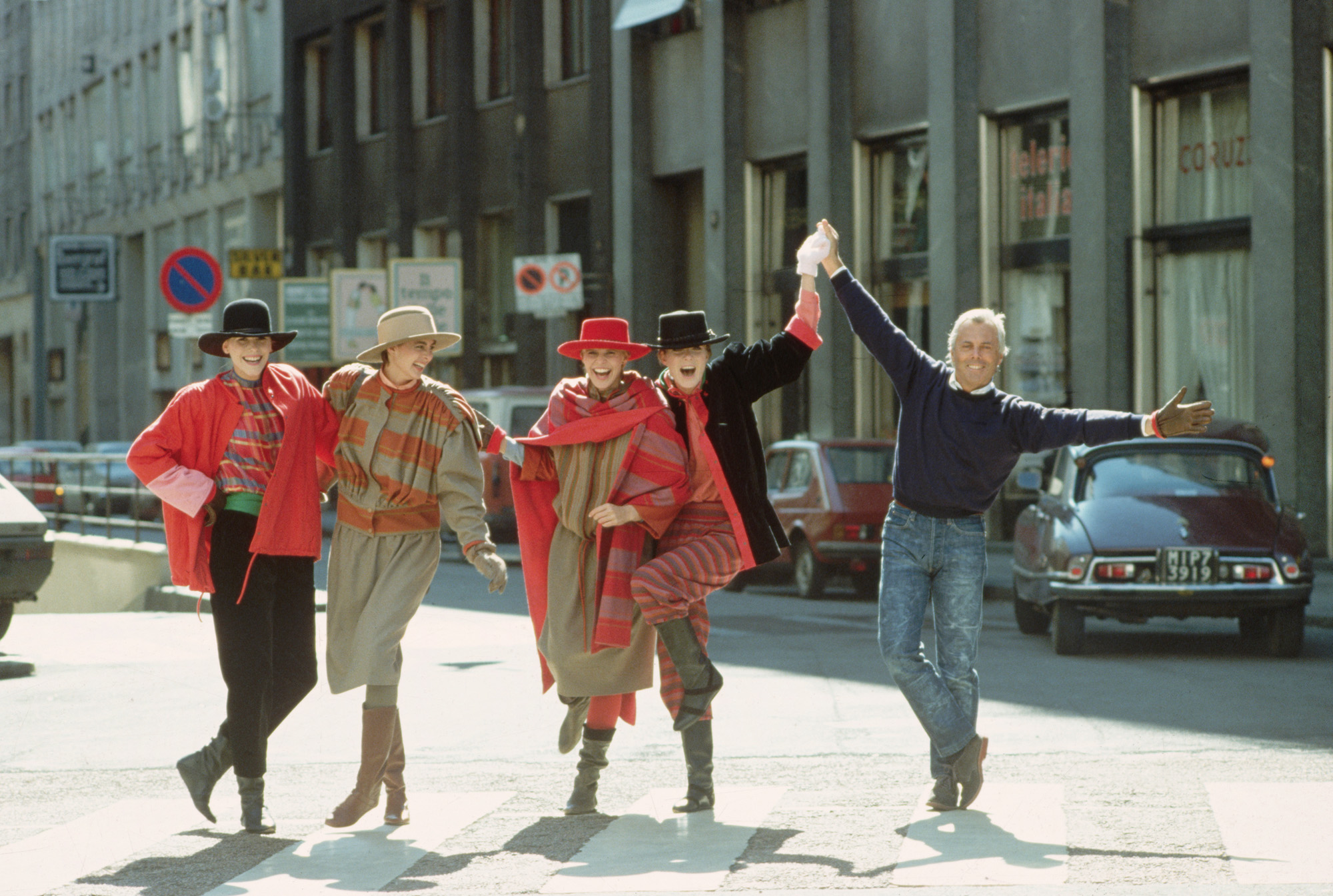 Mr Armani with models