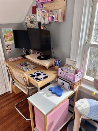 Desk work area in Lexi's apartment