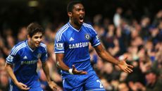 Samuel Eto'o celebrates at Stamford Bridge