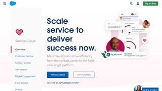 Website screenshot for Salesforce Service Cloud
