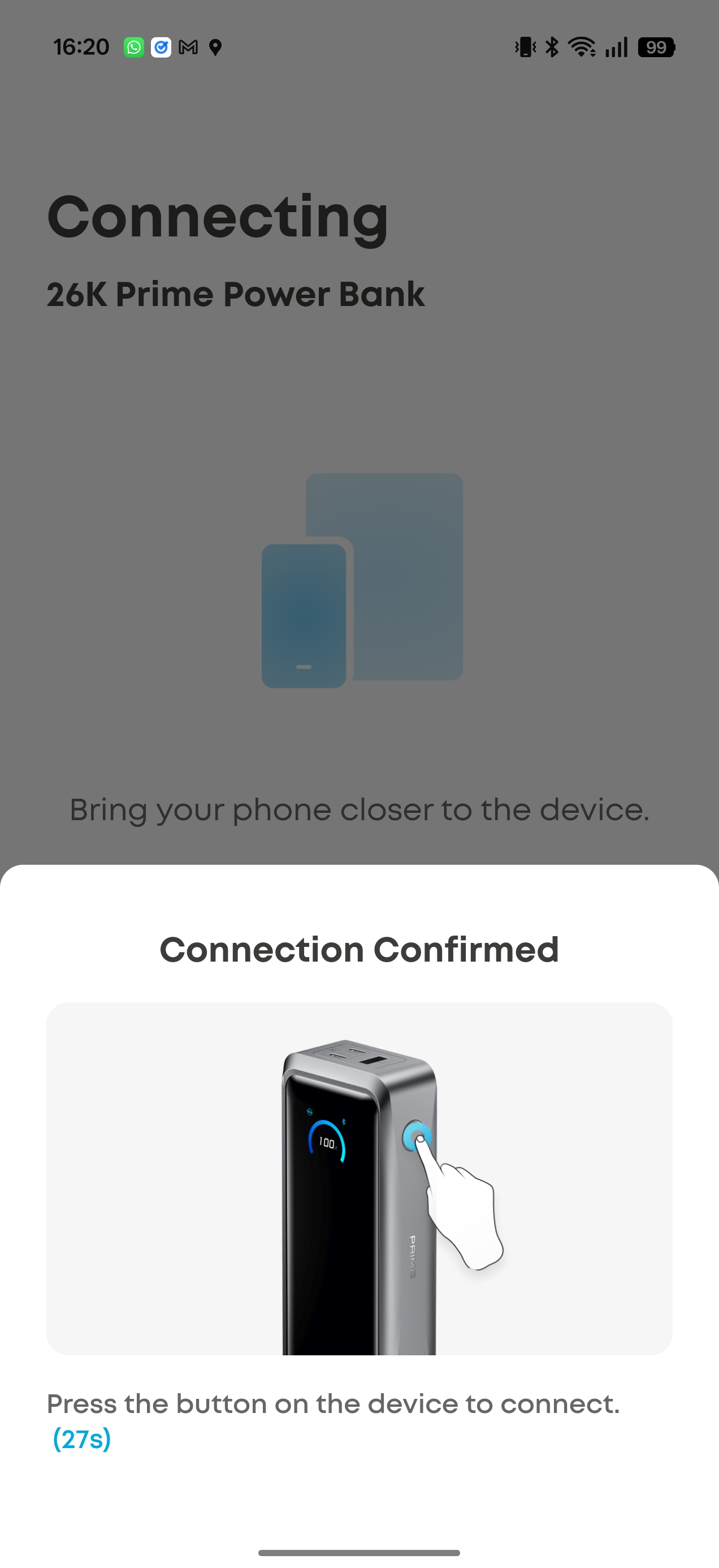 Screenshots from the Anker phone application