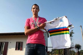 Alessandro Ballan, 28, holds the rainbow jersey