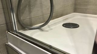 A clean glass shower panel