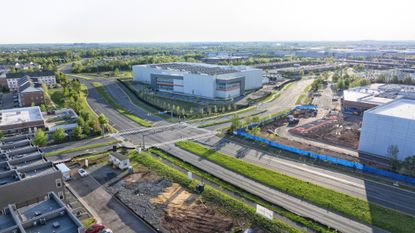 aerial view of Ashburn, VA data centers