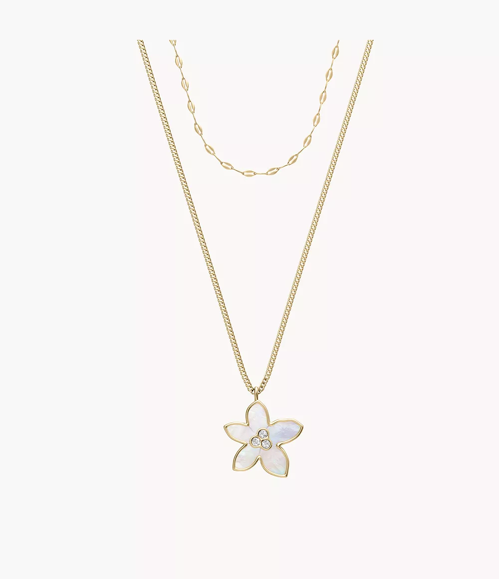 Fossil, Sutton The Flower Collection Mother-of-Pearl Multi-Strand Necklace