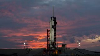 A SpaceX Falcon 9 rocket with the company's Crew Dragon spacecraft on board is seen at Launch Complex 39A during preparations for the Demo-1 mission on March 1, 2019 at Kennedy Space Center in Florida. NASA and SpaceX will launch an in-flight abort test with Crew Dragon on Saturday, Jan. 18, 2020.