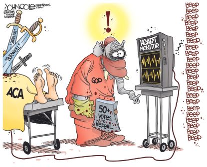Political cartoon U.S. ObamaCare