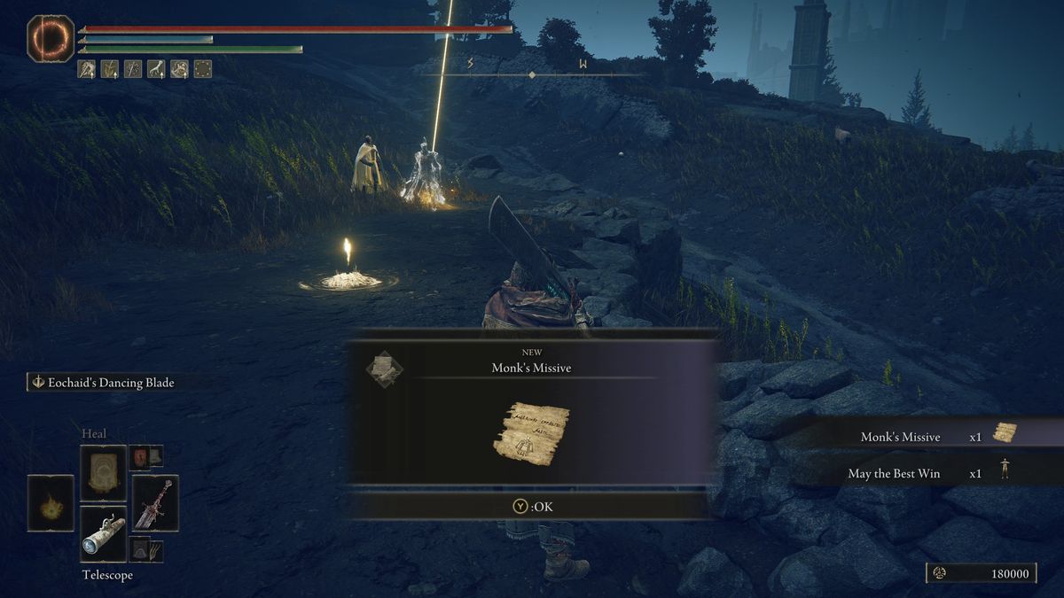 Elden Ring Dryleaf Dane - Monk's Missive