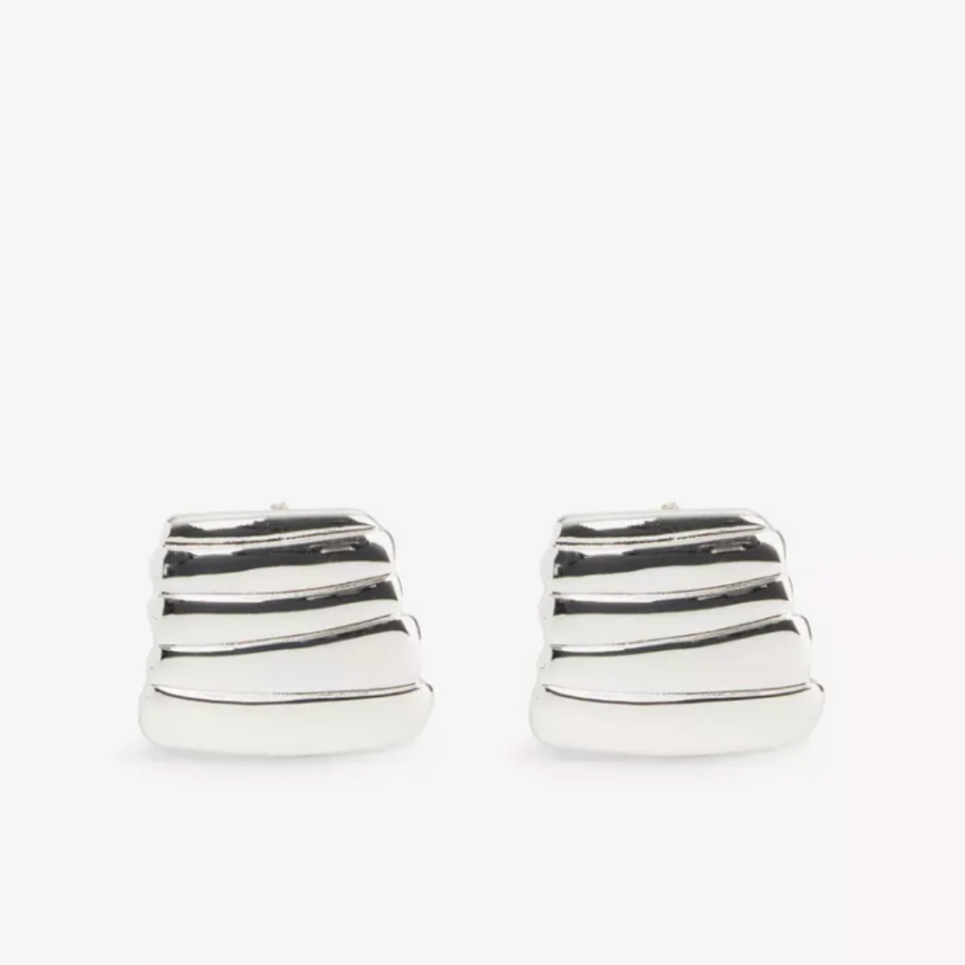 HEAVEN MAYHEM, Vase Silver-Plated Brass Stud Earrings