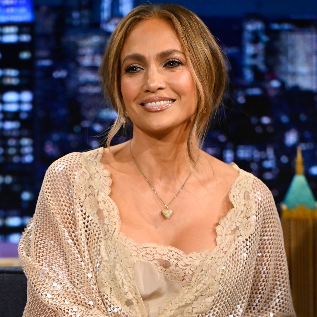 Jennifer Lopez wore a sheer sequin gown on the Tonight Show Starring Jimmy Fallon