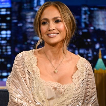 Jennifer Lopez wore a sheer sequin gown on the Tonight Show Starring Jimmy Fallon