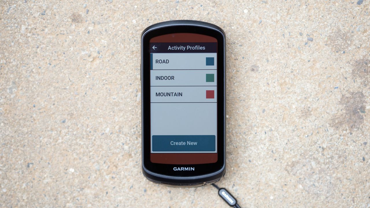 Garmin Edge 1040 Solar setup screen