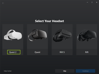 Select Headset as Meta Quest 2