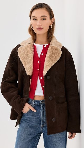 Reformation Veda Luca Suede Jacket